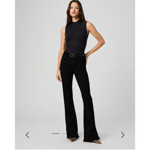 Women's PAIGE Black Shadow High Rise Laurel Canyon Bootcut Jeans Size 31